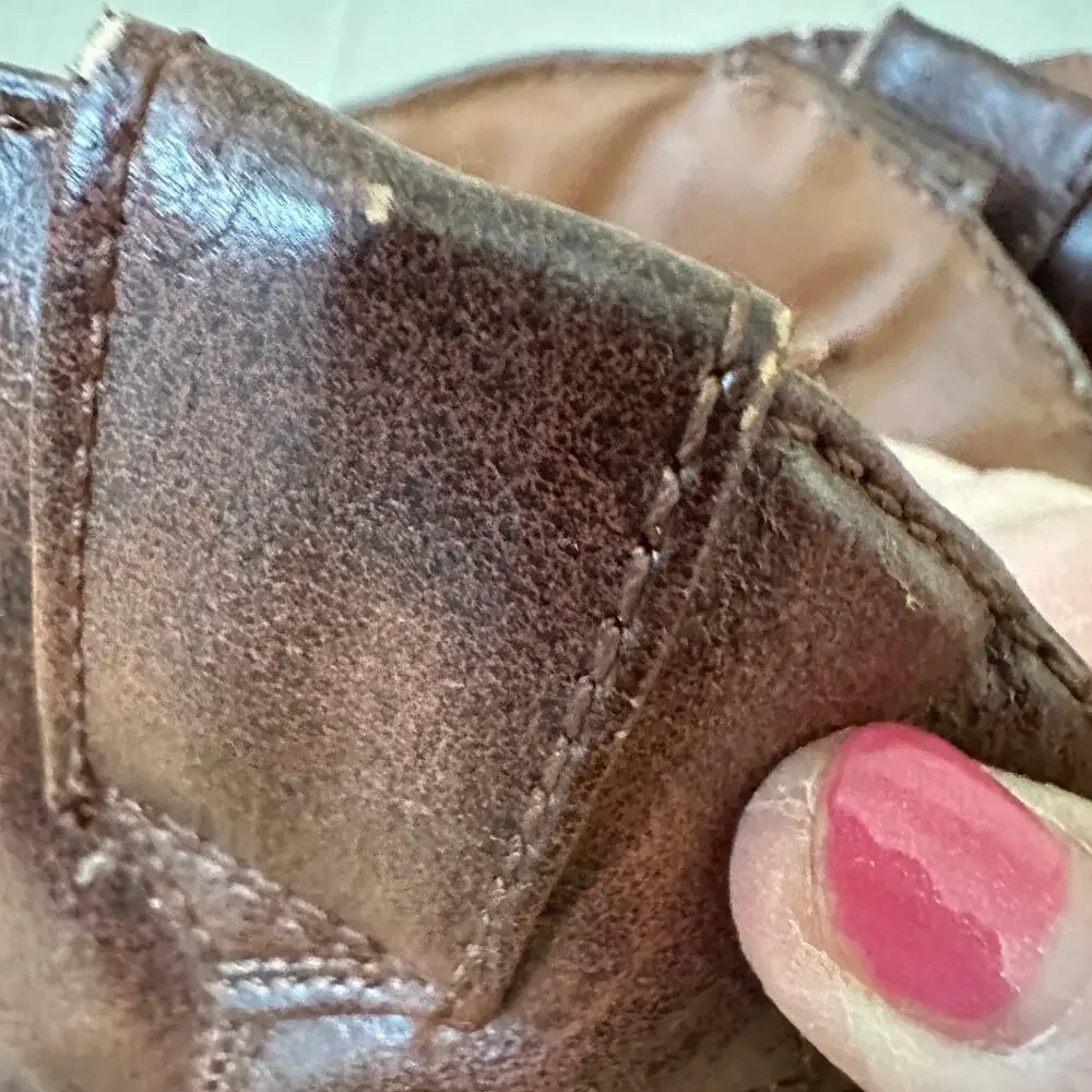 Cherokee Faux Leather YOUTH SIZE 2 Cowboy Boot Embroidered Western Brown
